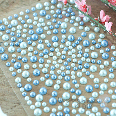 Self Adhesive Pearls - Blue and Aqua