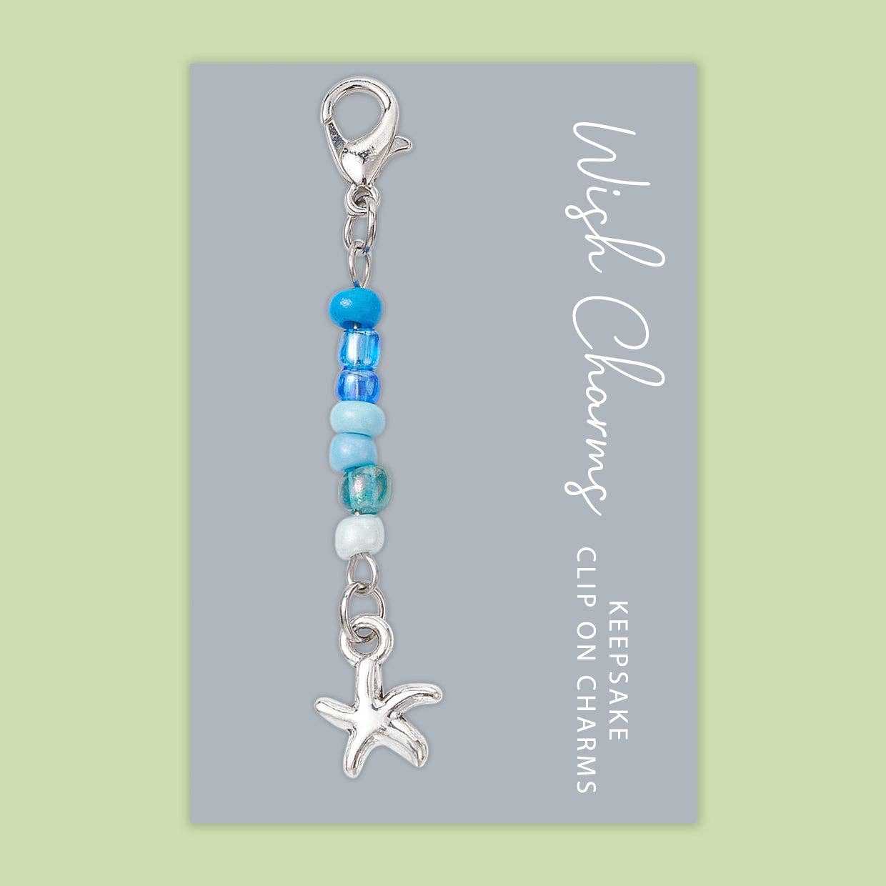 Star Fish - Wish Charms - Keepsake Clip on Charm with Glass Beads - WCC032