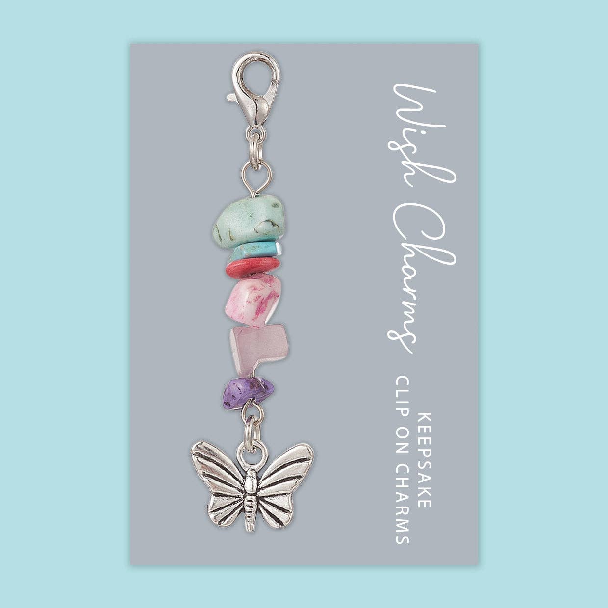 Butterfly - Wish Charms - Keepsake Clip on Charm with Gemstones