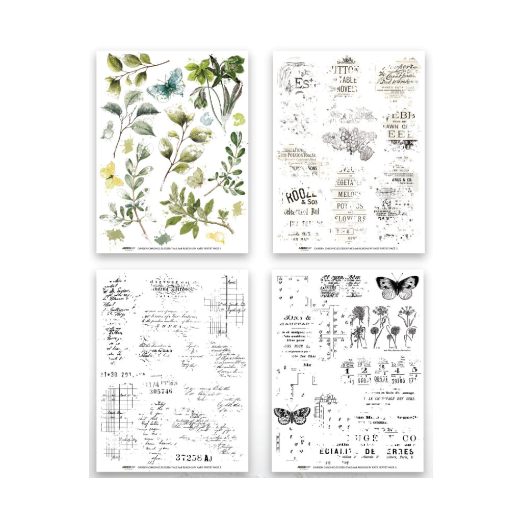 Arden Creative Studio Garden Chronicles Essentials 6in x 8in Rub-On Transfer Set