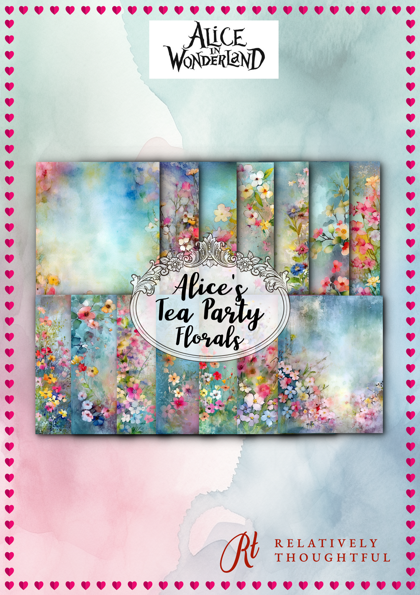 Alice's Tea Party - "FLORALS" backgrounds