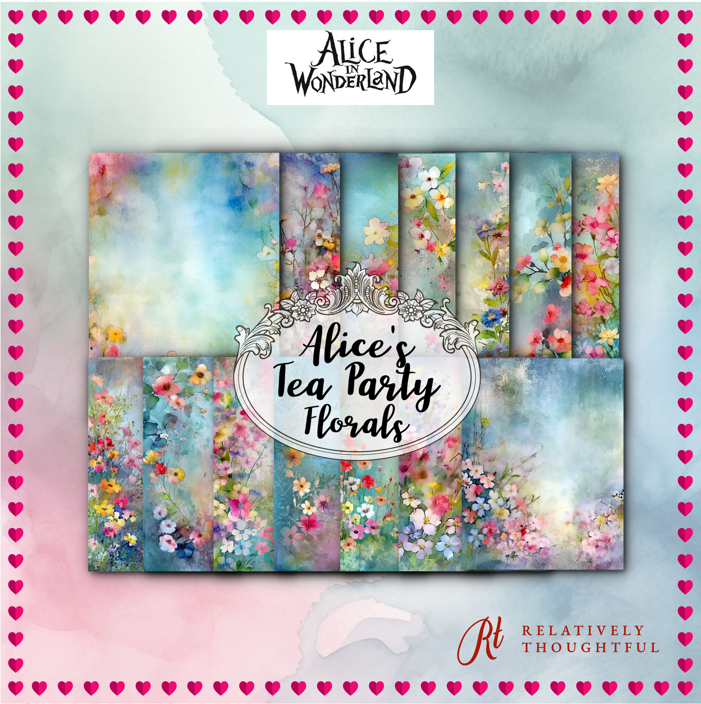 Alice's Tea Party - "FLORALS" backgrounds