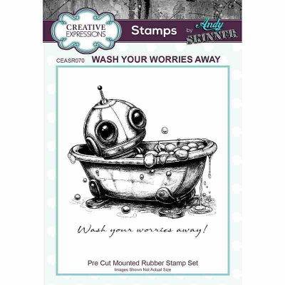 Creative Expressions Andy Skinner Botology Wash Your Worries Away Pre Cut Rubber Stamp