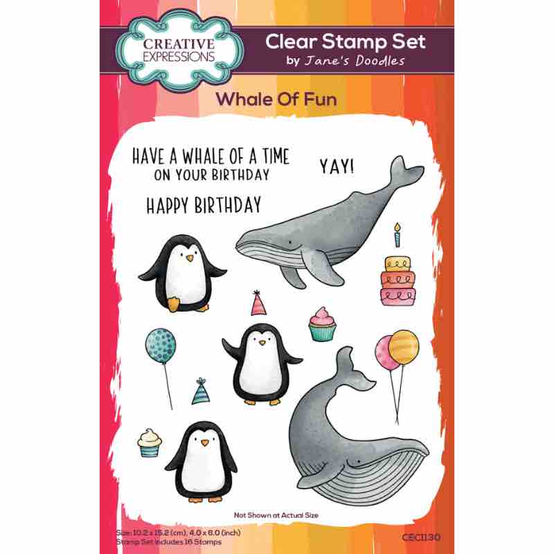 Jane's Doodles Whale Of Fun 4 in x 6 in Stamp Set