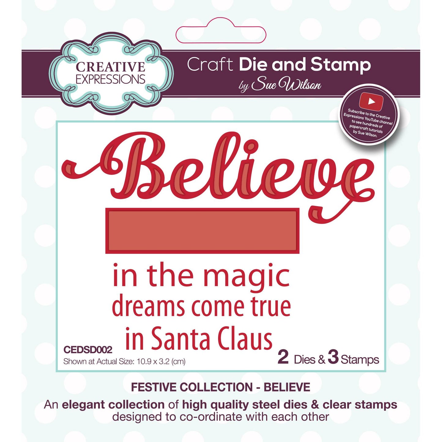 Sue Wilson Believe Craft Die & Stamp Set