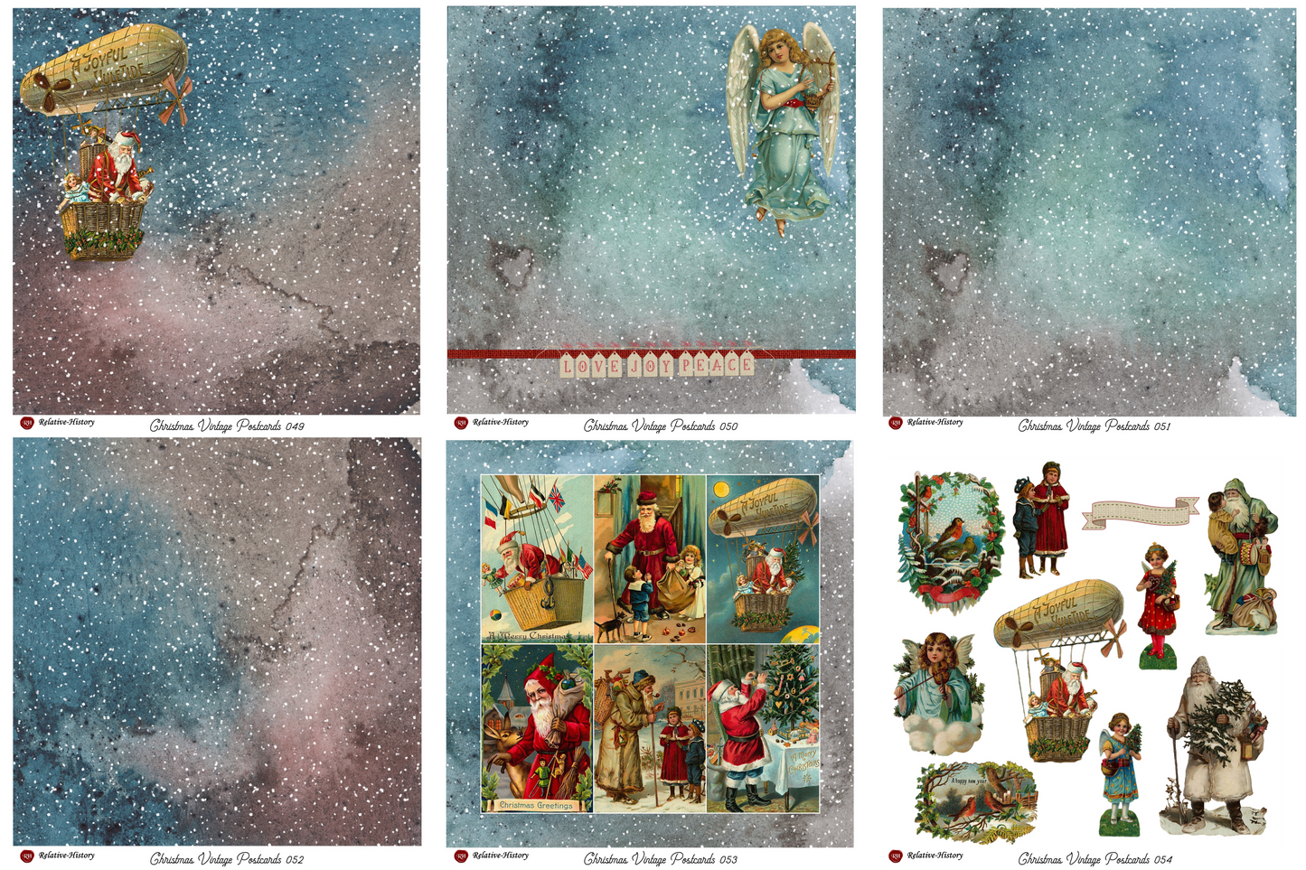 Christmas Vintage Postcards - Papercraft Collection