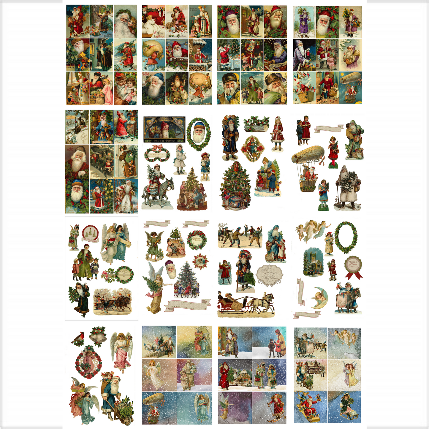 Christmas Vintage Postcards - Papercraft Collection
