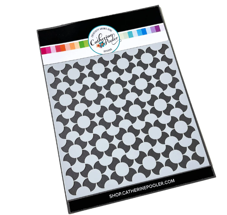Catherine Pooler die set packaging with geometric pattern on a white background