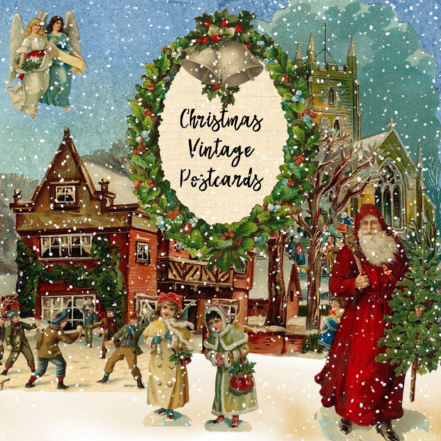 Christmas Vintage Postcards - Papercraft Collection