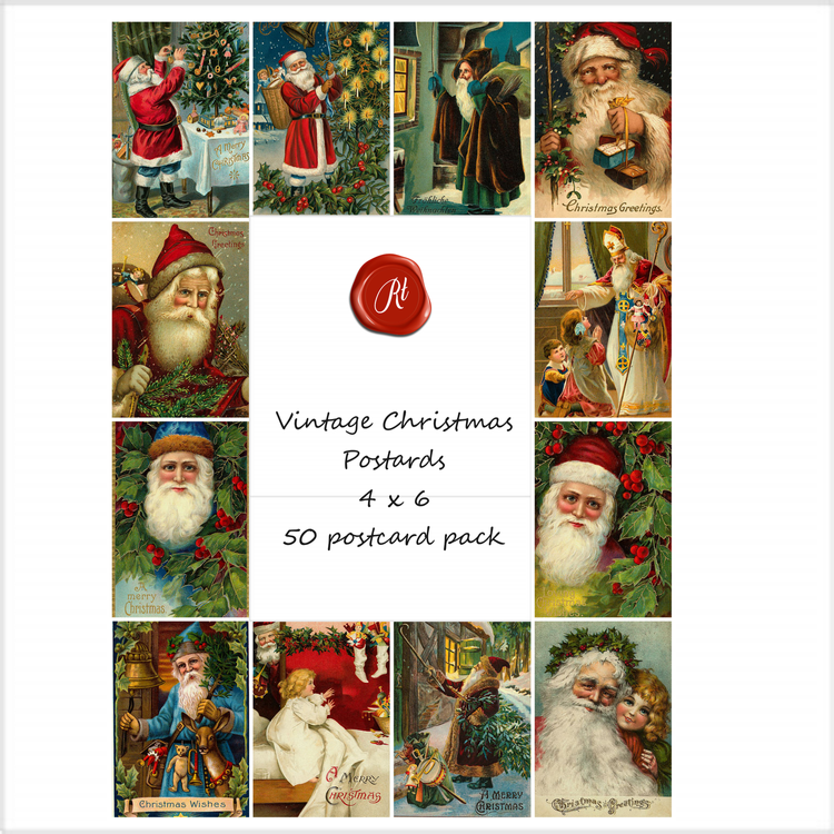 Christmas Vintage Postcards - Papercraft Collection