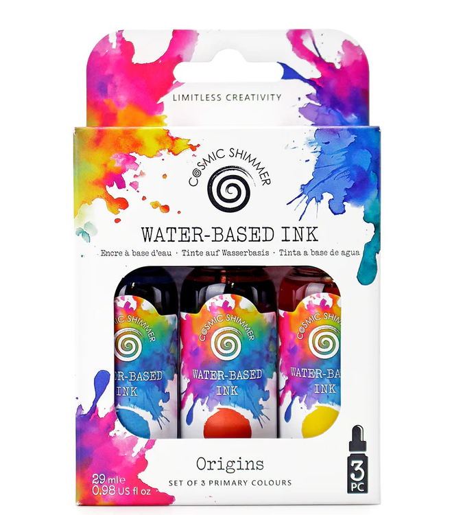 Cosmic Shimmer Origins Water-Based Inks, Set of 3 Primary Colours
