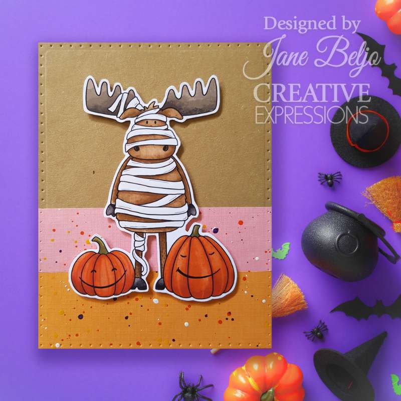 Jane's Doodles Halloween Trick Or Treat 4 in x 6 in Clear Stamp Set