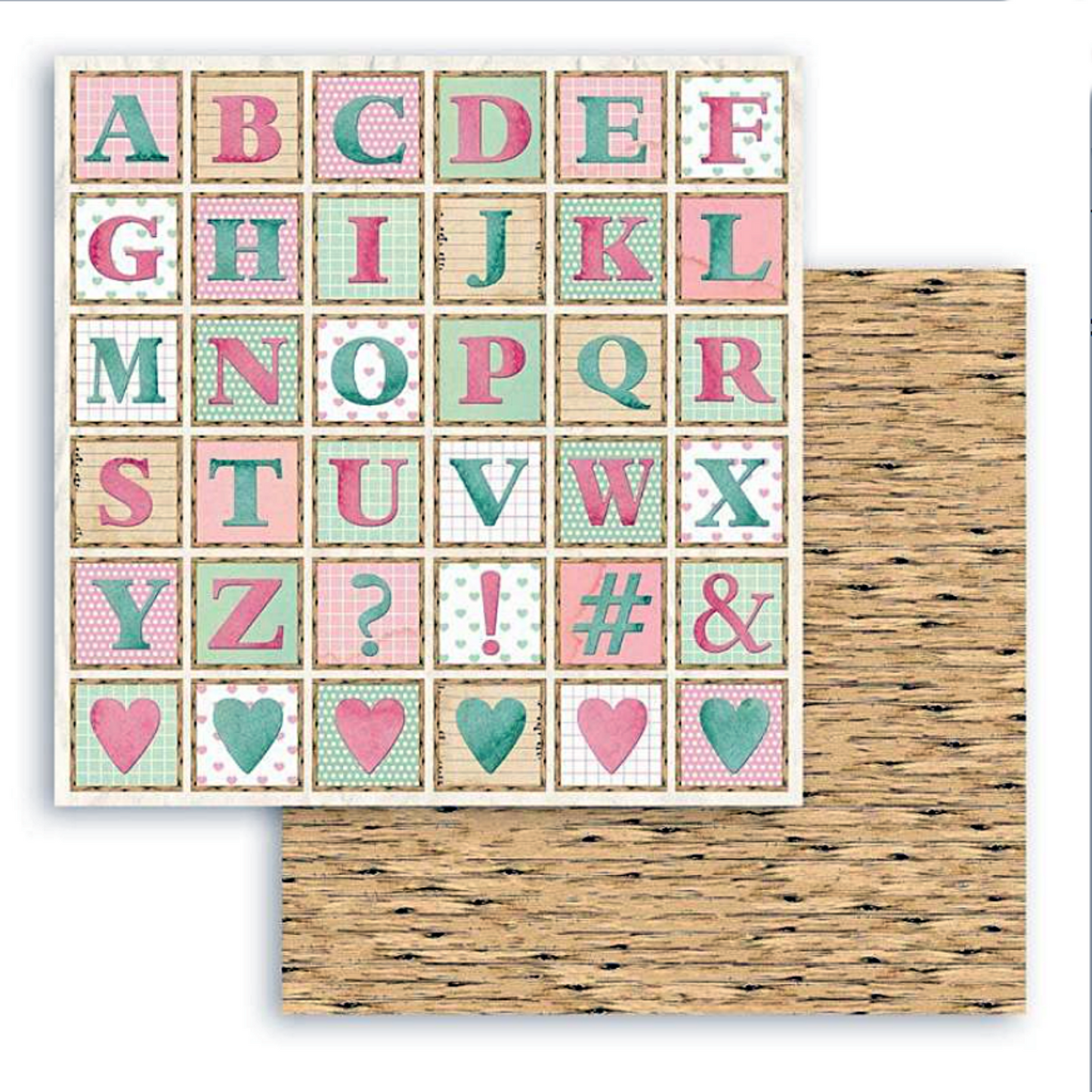 Day Dream alphabet 12" x 12" Double SIded page