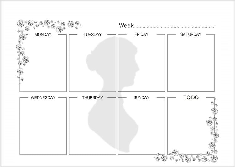 Jane Austen Weekly Planner Pages A5