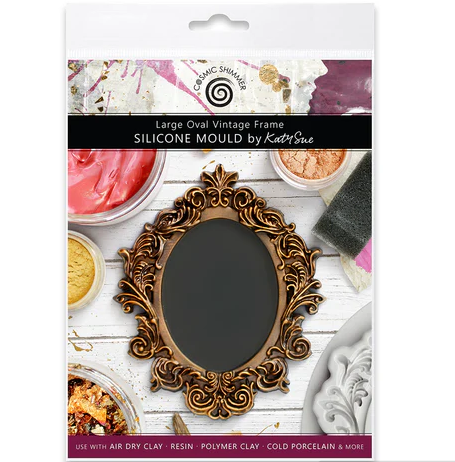 Cosmic Shimmer Large Oval Vintage Frame Silicone Mould