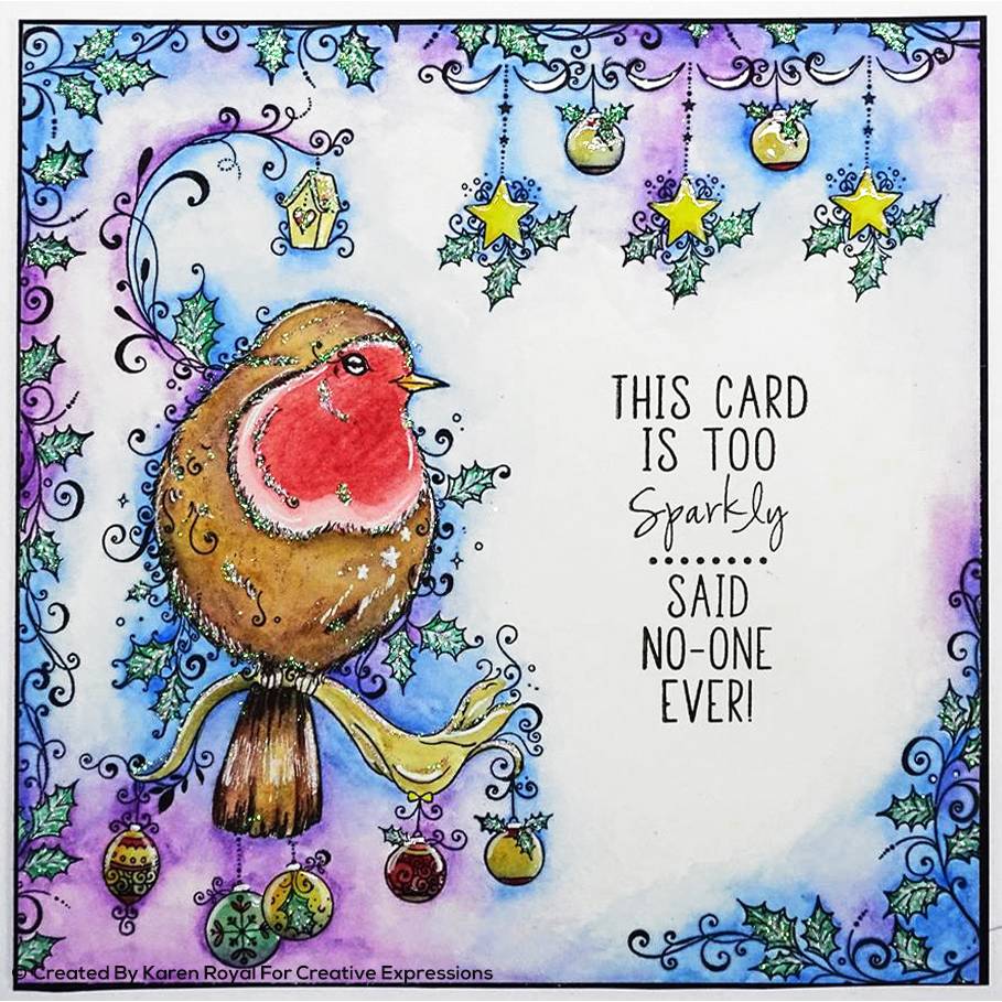 Robin Redbreast 6 in x 8 in Clear Stamp Set