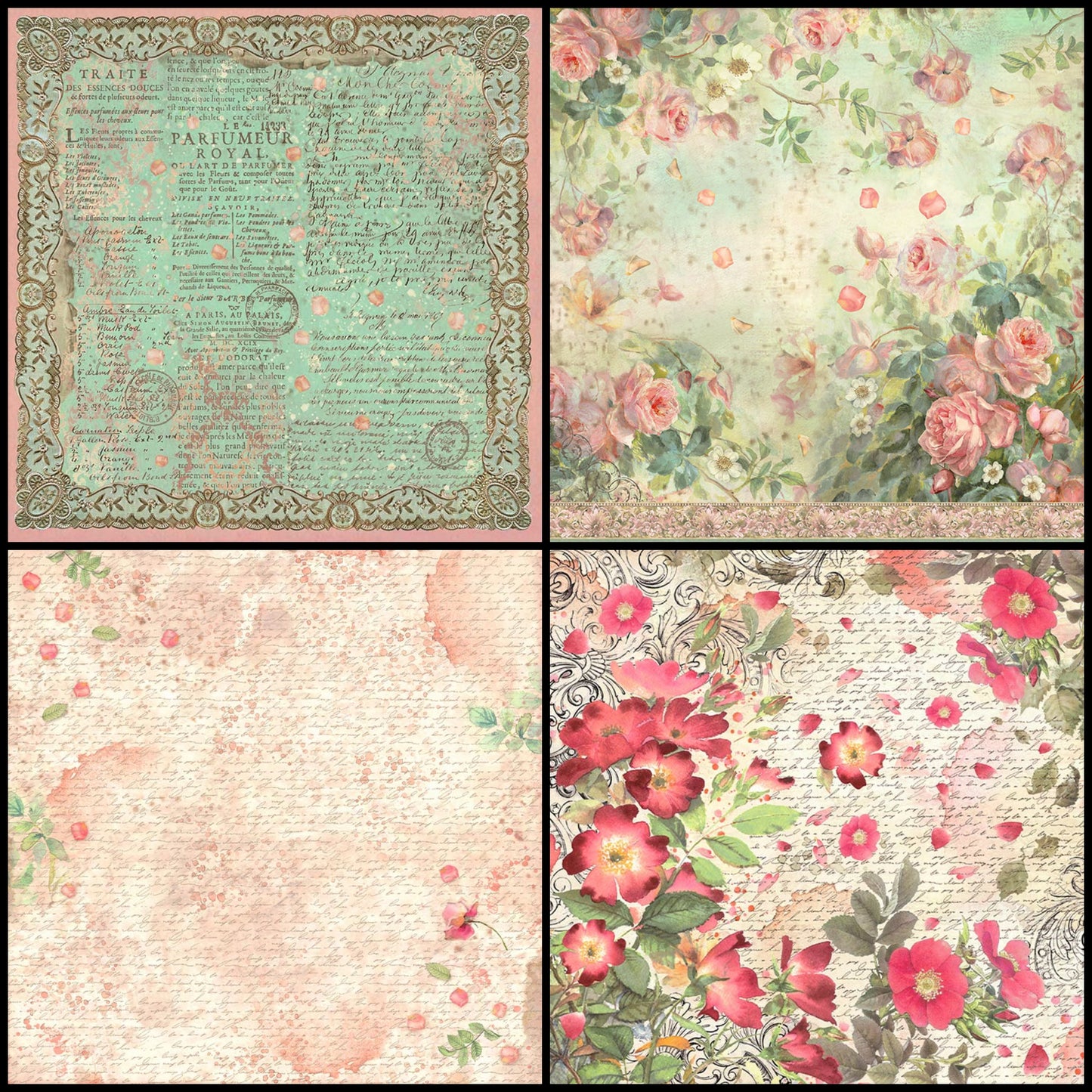 Rose Parfum Craft Fabric Pack of four