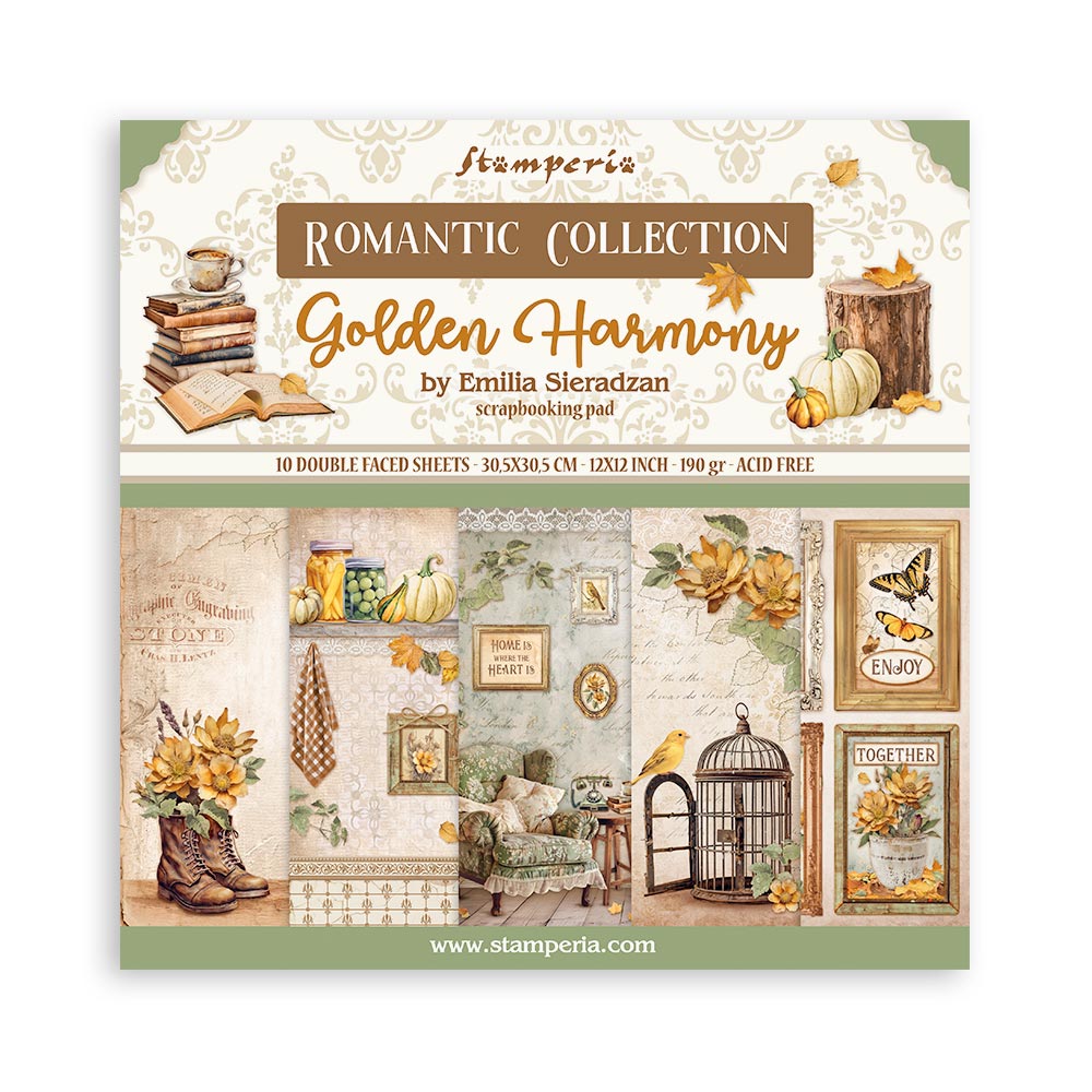 Golden Harmony Scrapbooking Pad 10 sheets (12"x12") -