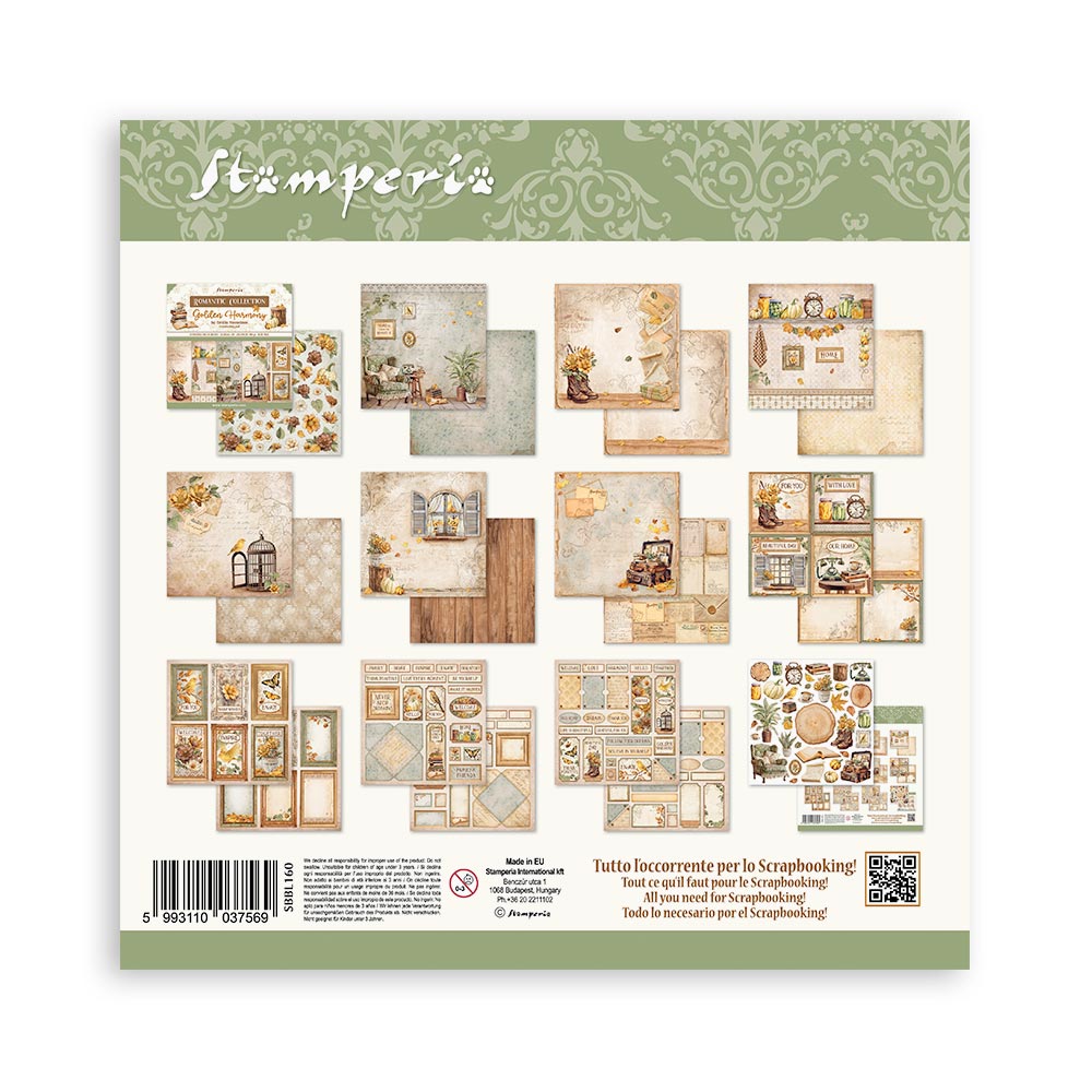 Golden Harmony Scrapbooking Pad 10 sheets (12"x12") -