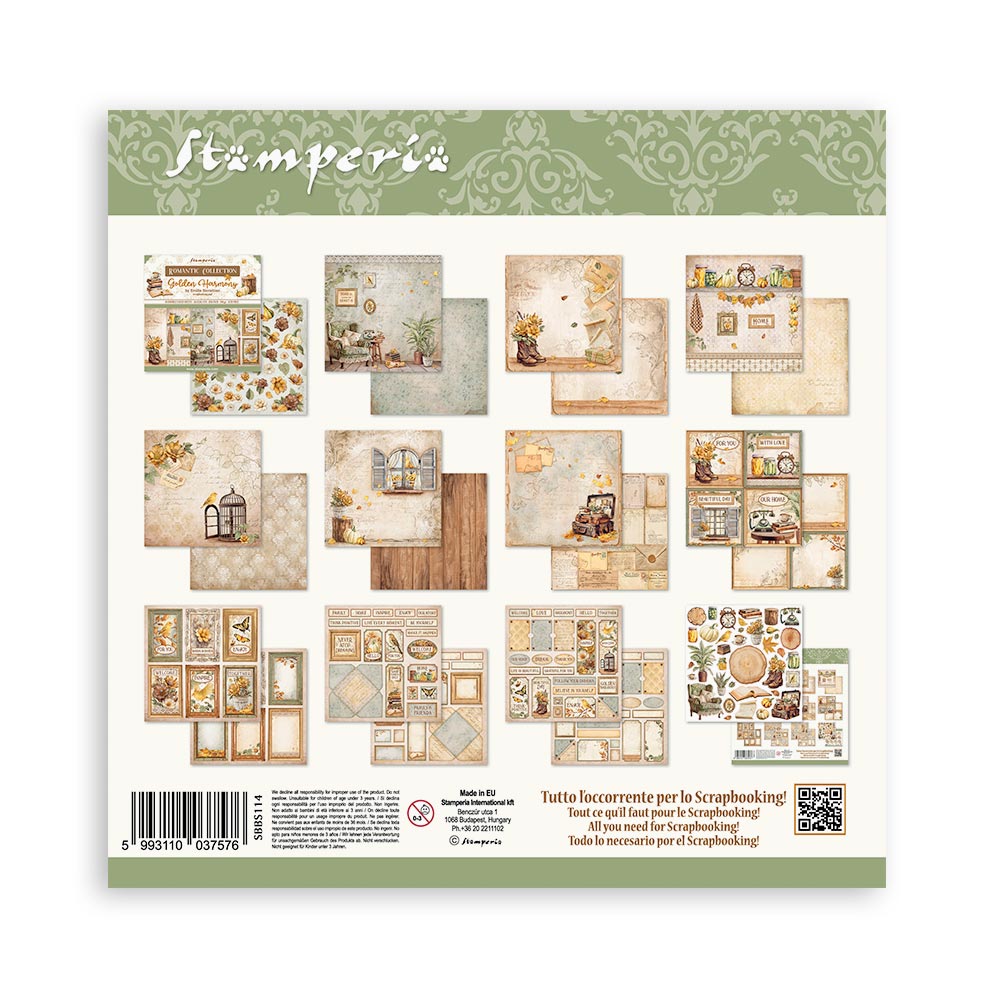 Golden Harmony Scrapbooking Small Pad 10 sheets (8"X8")