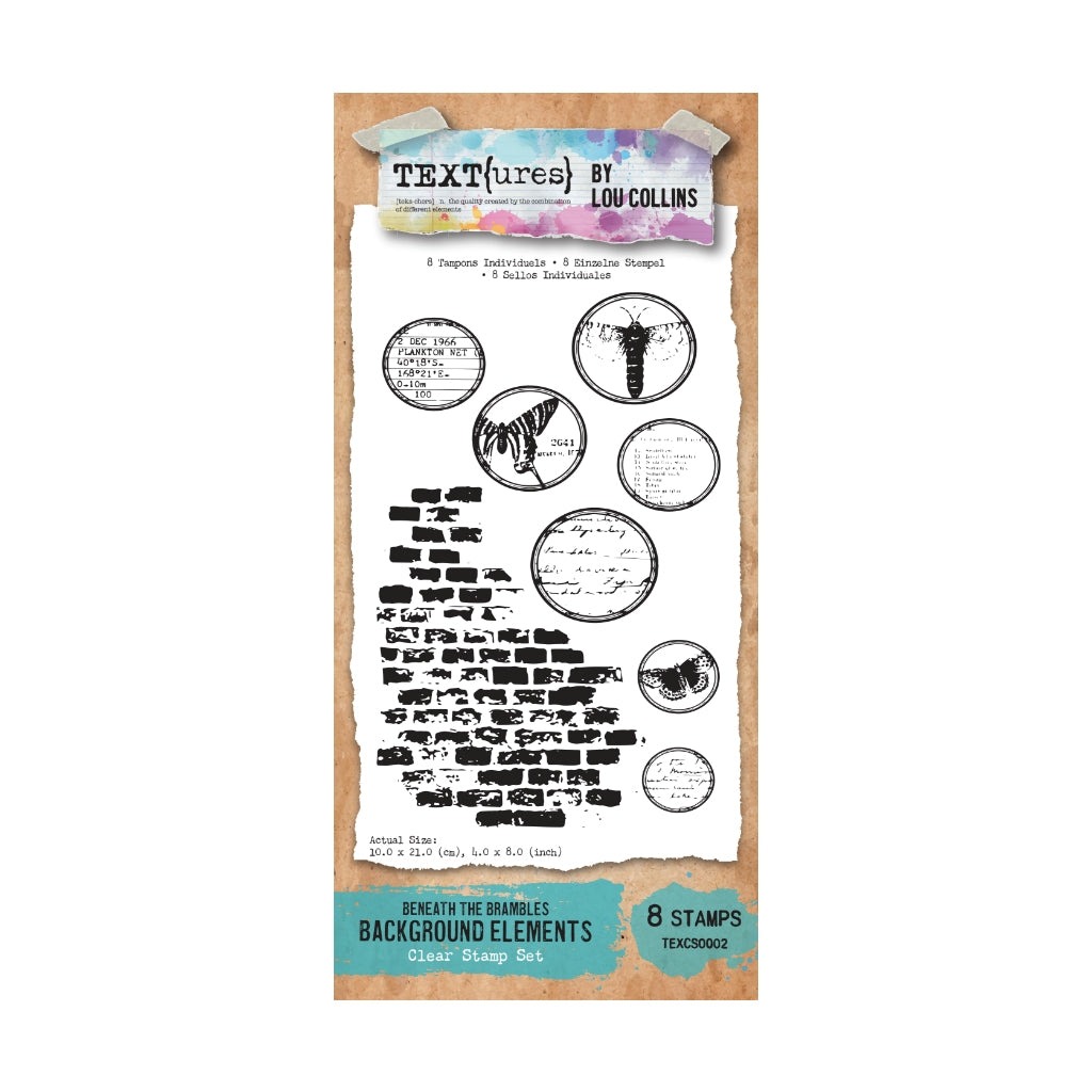 TEXT{ures} Beneath the Brambles Background Elements 4in x 8in Clear Stamp Set