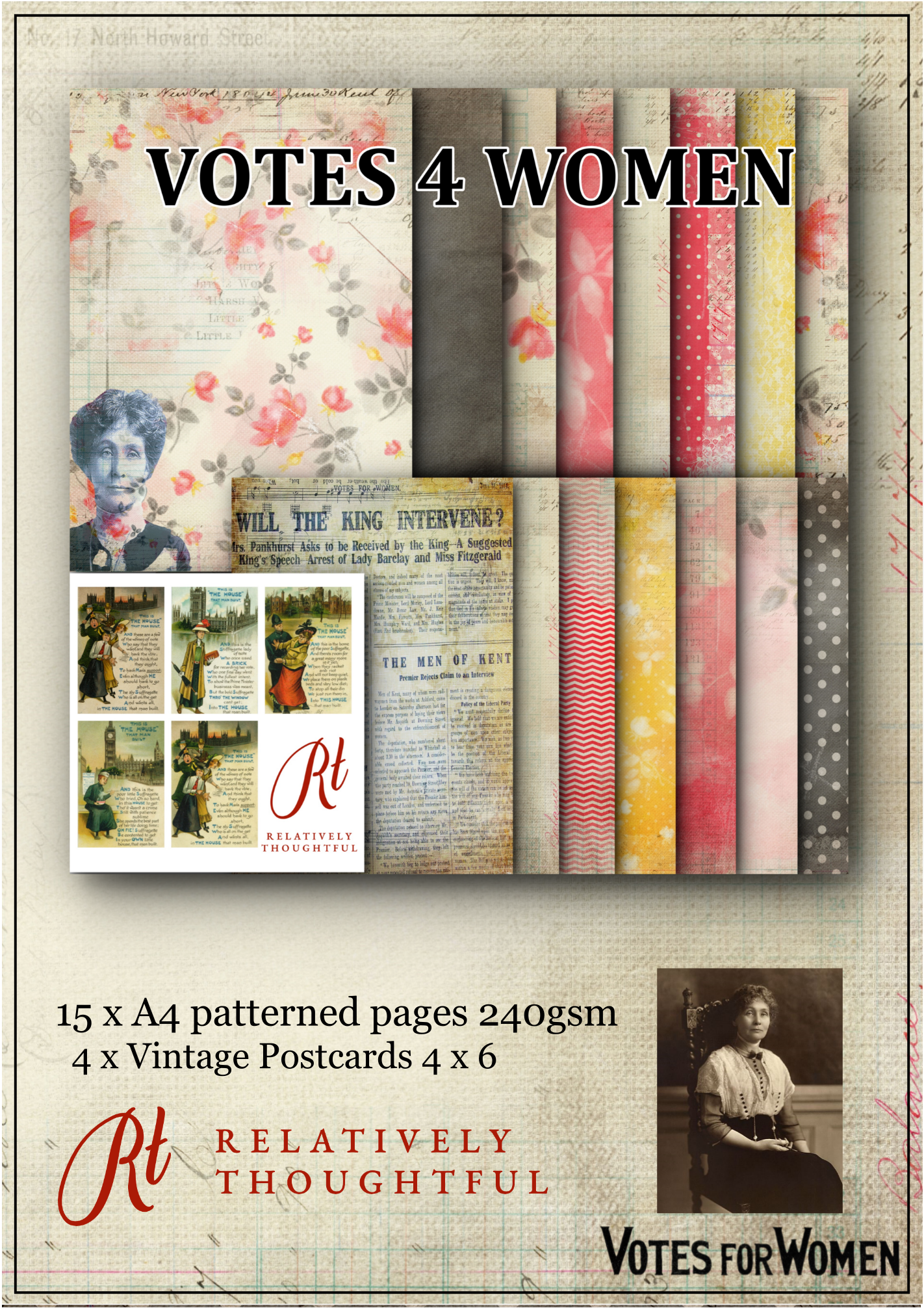 Votes 4 Women Papercraft Collection