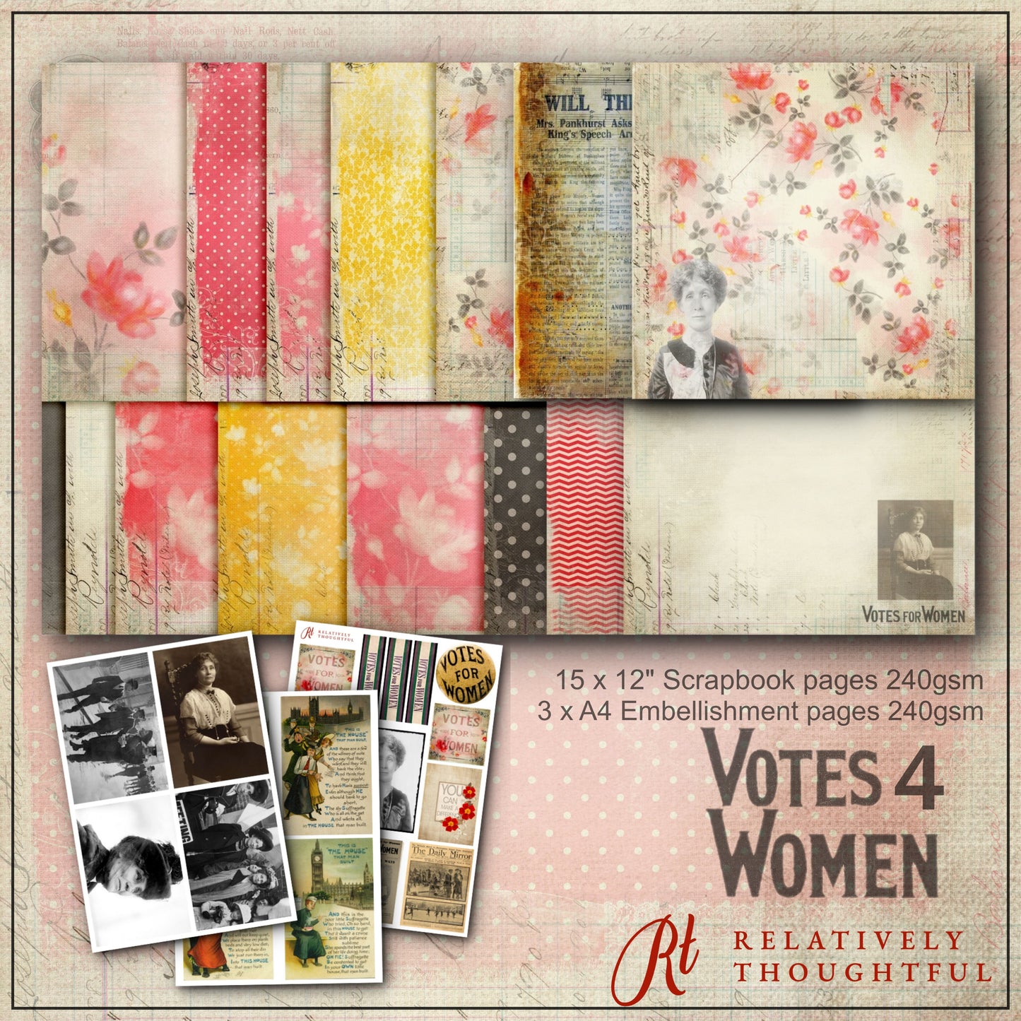 Votes 4 Women Papercraft Collection