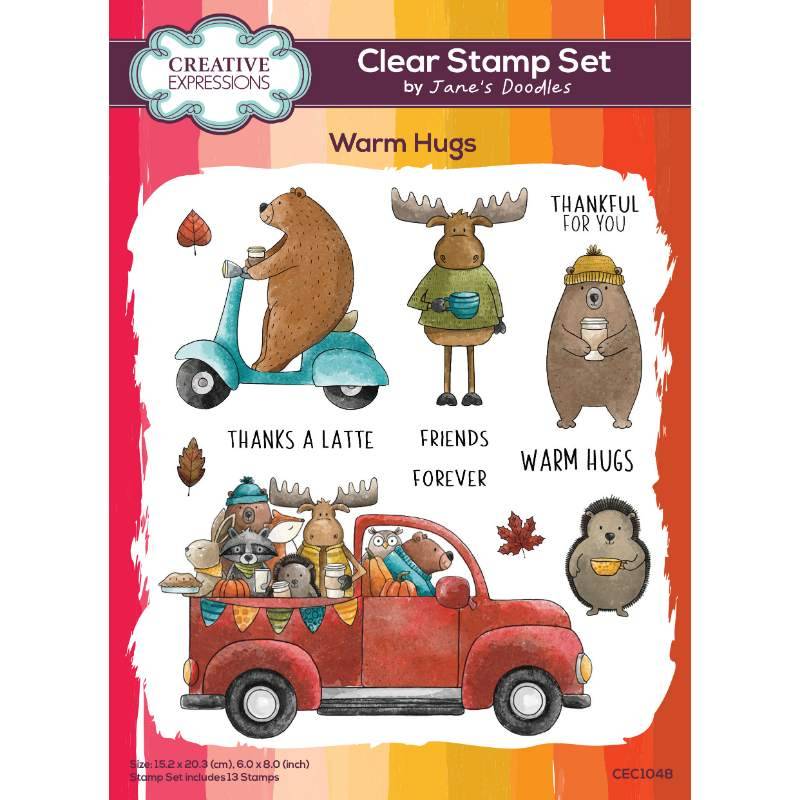 Jane’s Doodles Warm Hugs 6 in x 8 in Clear Stamp Set