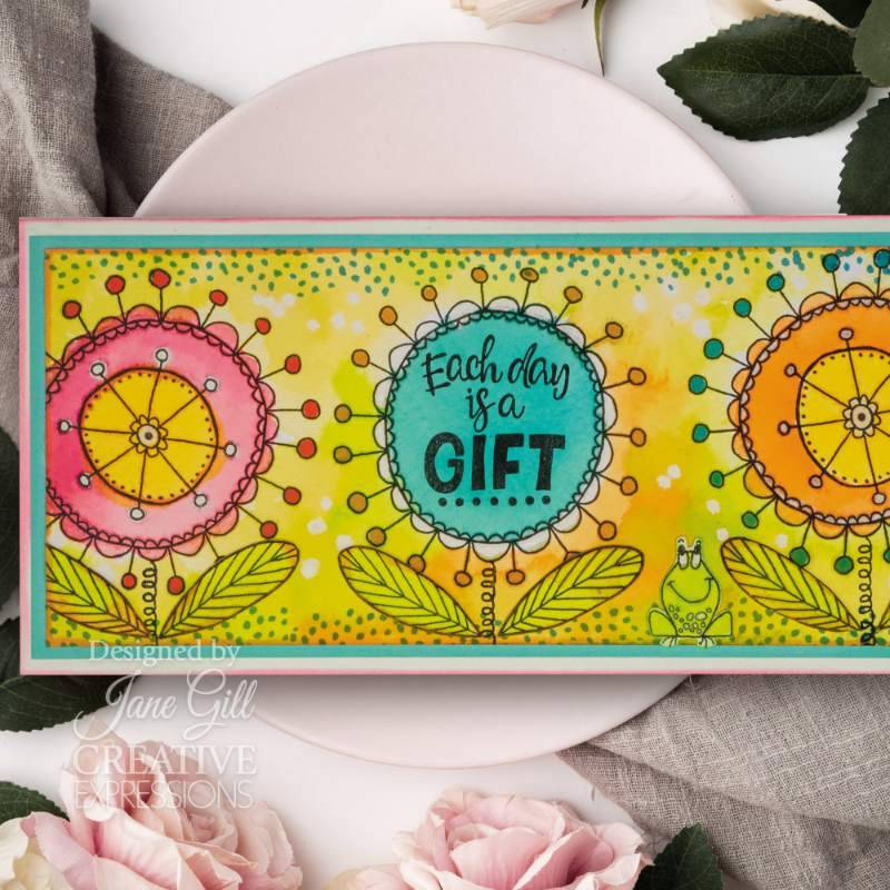 Woodware/Jane Gill Clear Singles Petal Doodles It’s A Gift Stamp Set