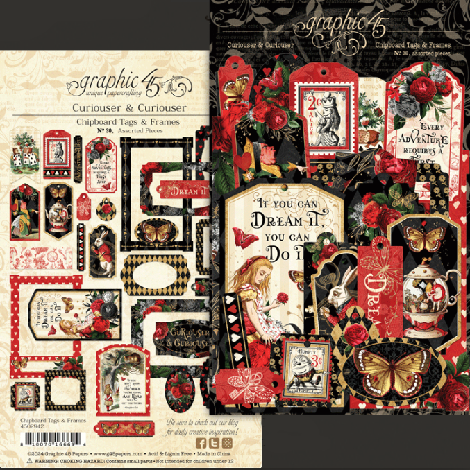 Curiouser & Curiouser Chipboard Tags & Frames