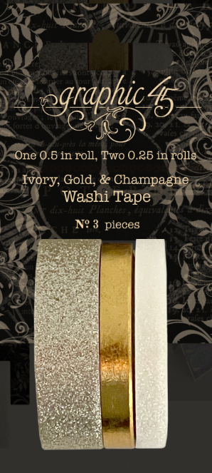 Gliter & Gloss Washi Tape - Ivory, Gold & Champagne