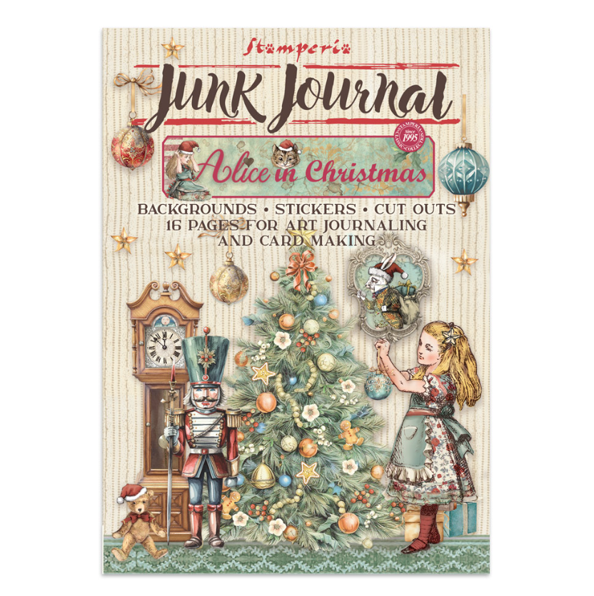 Alice in Christmas -Junk journal stickers, cut-outs, backgrounds