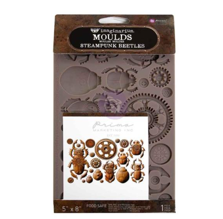 Finnabair Decor Moulds 5"x8"x8mm - Steampunk Beetles