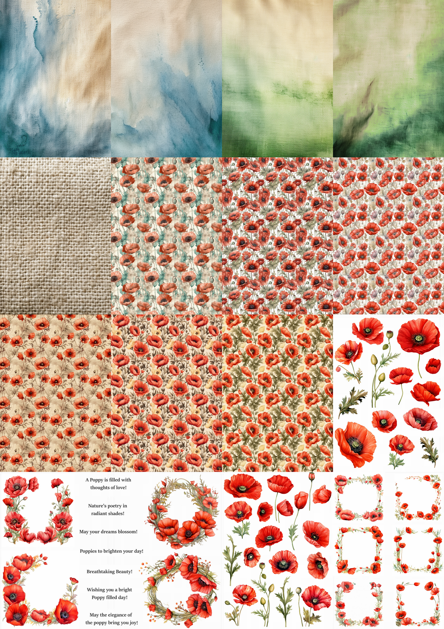 Poppy Fields Collection (with postcard set)