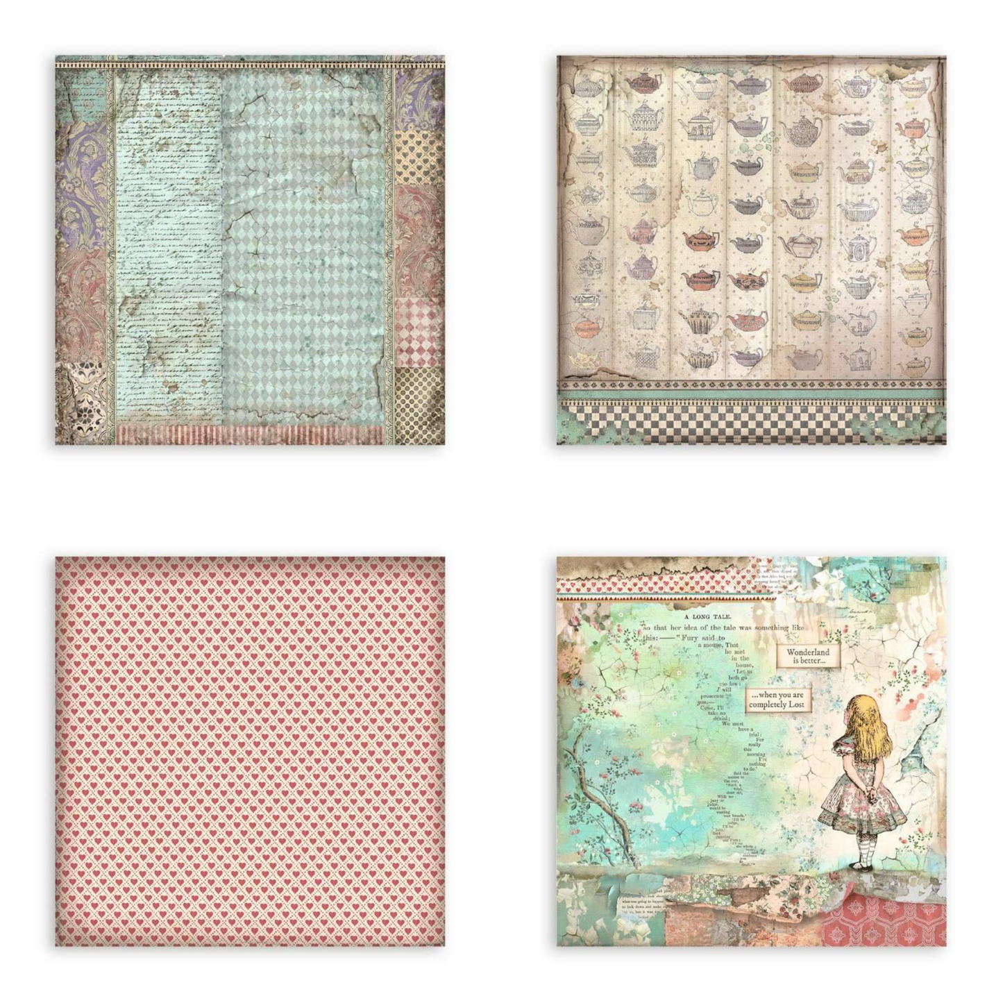 Alice Forever 4 Fabric Sheet Set 30 x 30 cm