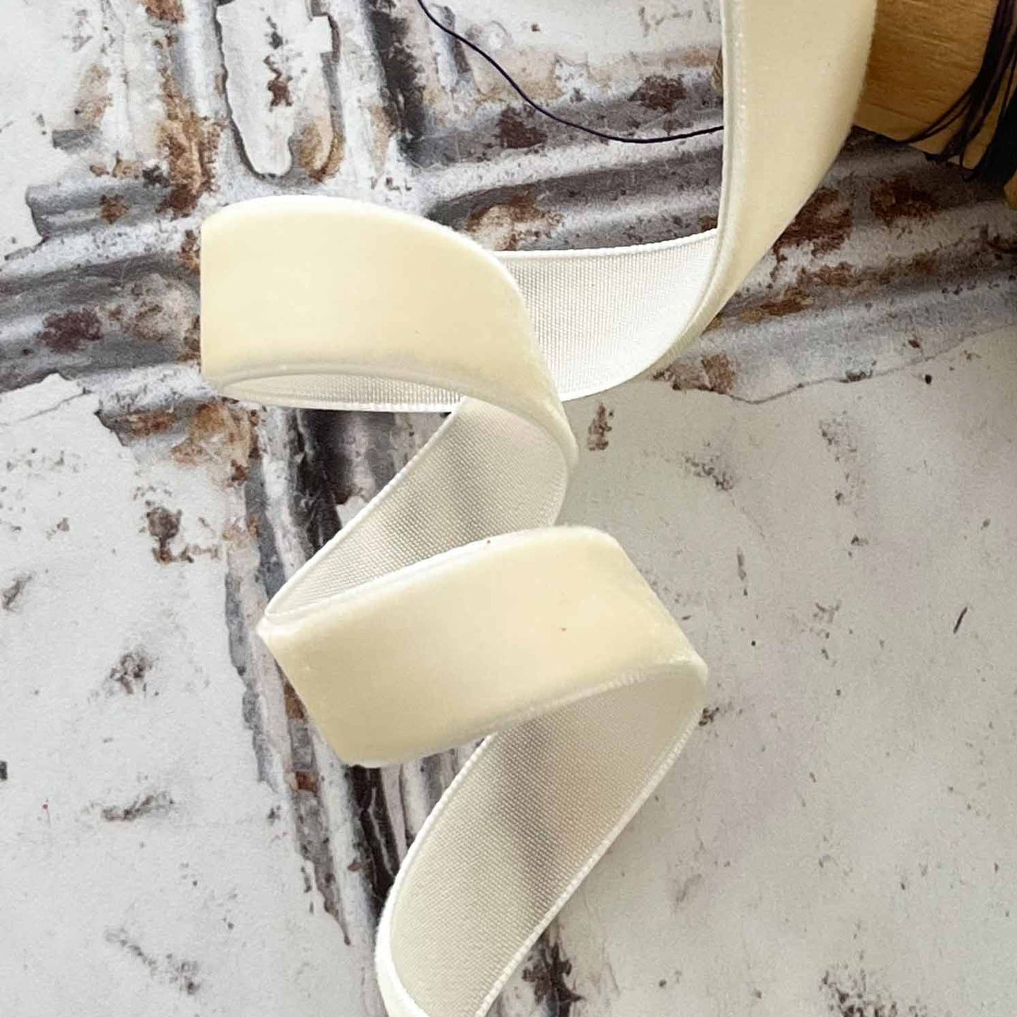 Ivory Velvet Ribbon 16mm - 3 Meter Roll