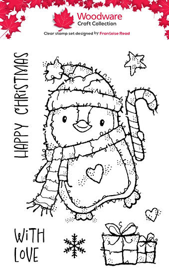 Woodware Dancing Penquin A6 Clear Stamp Set by Françoise Read
