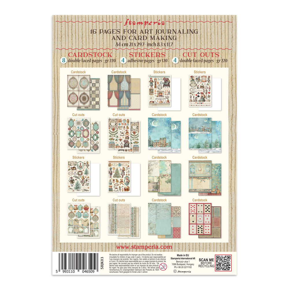 Alice in Christmas -Junk journal stickers, cut-outs, backgrounds