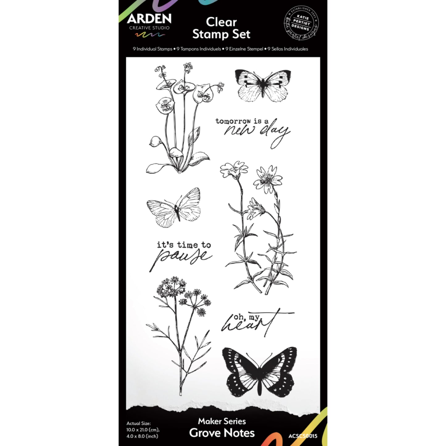 Maker Series Grove Notes 4in x 8in Clear Stamp Set