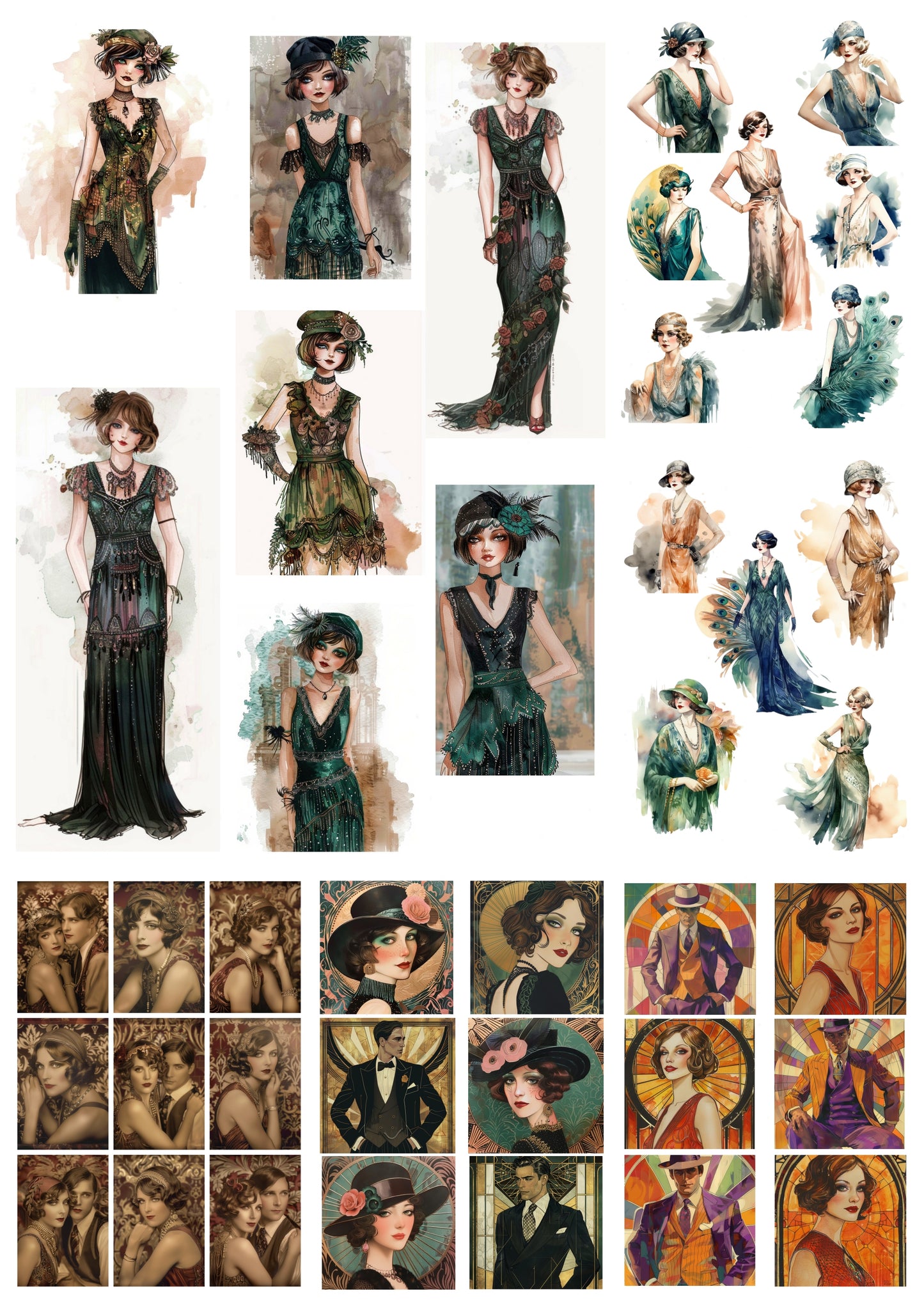 Art Deco Cutting Pages - Set 1
