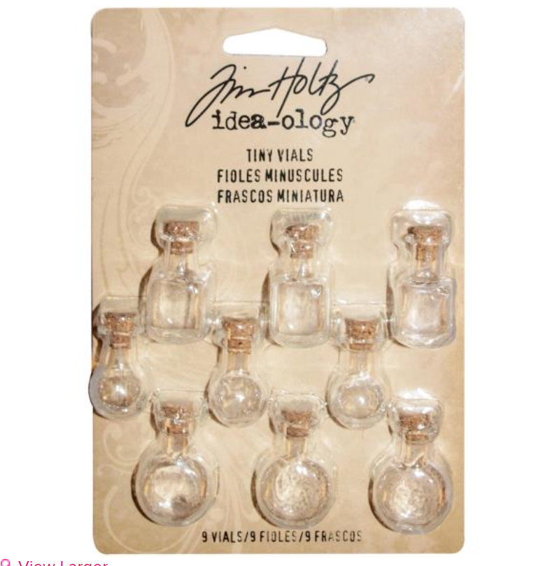 Idea-Ology Tiny Corked Glass Vials 9/Pkg