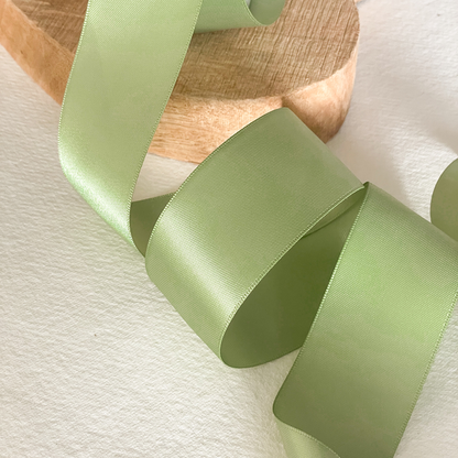 38mm Spring Moss Satin Ribbon - Per 1 Meter