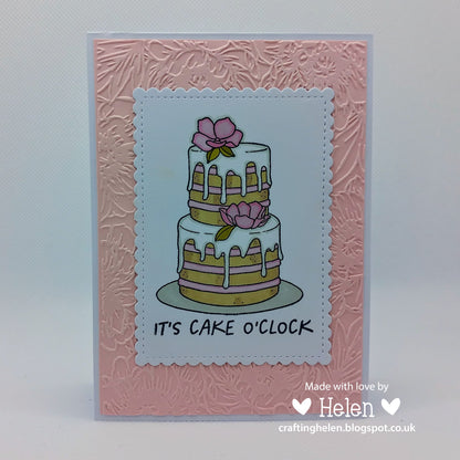 Jane’s Doodles It’s Cake O’Clock 6 in x 8 in Clear Stamp Set