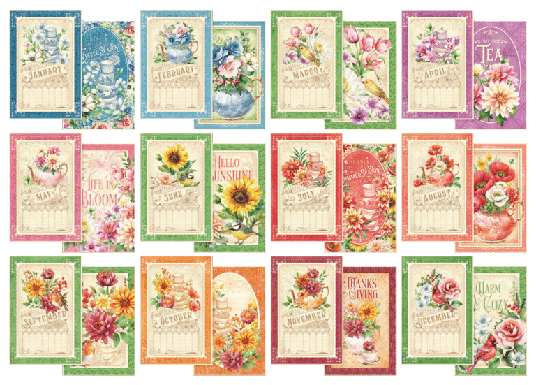 Season to Celebrate Calendar Ephemera Cards