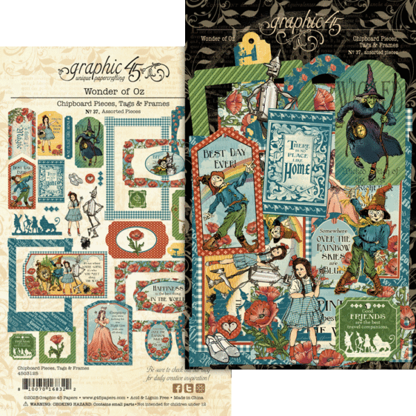 Wonder of Oz Chipboard Pieces /Tags & Frames - Graphic 45