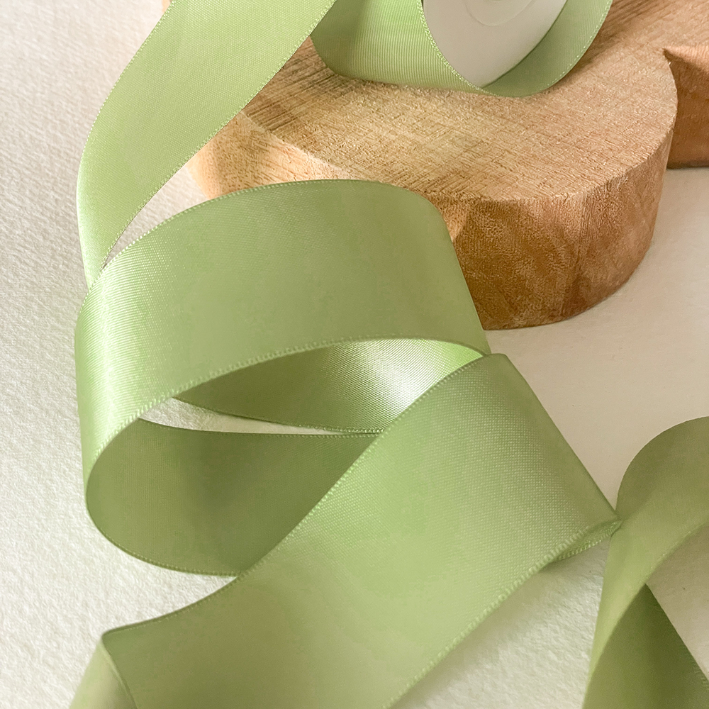 38mm Spring Moss Satin Ribbon - Per 1 Meter