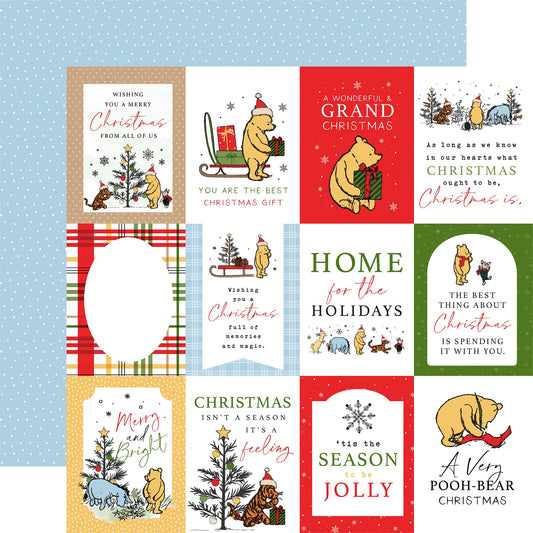 Winnie The Pooh Christmas 3X4 Journalling Cards