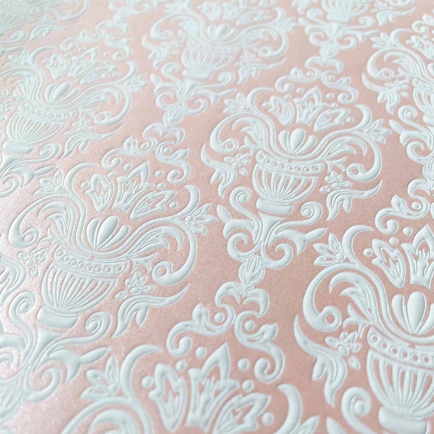 Antoinette Embossed Paper in Pink and White