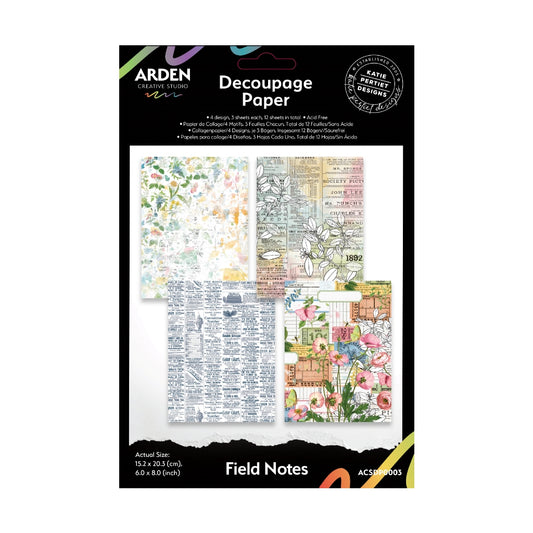 Arden Creative Studio Field Notes 6in x 8in Decoupage Paper