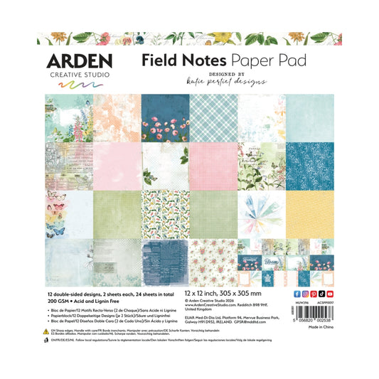 Arden Creative Studio Field Notes 12in x 12in Paper Pad